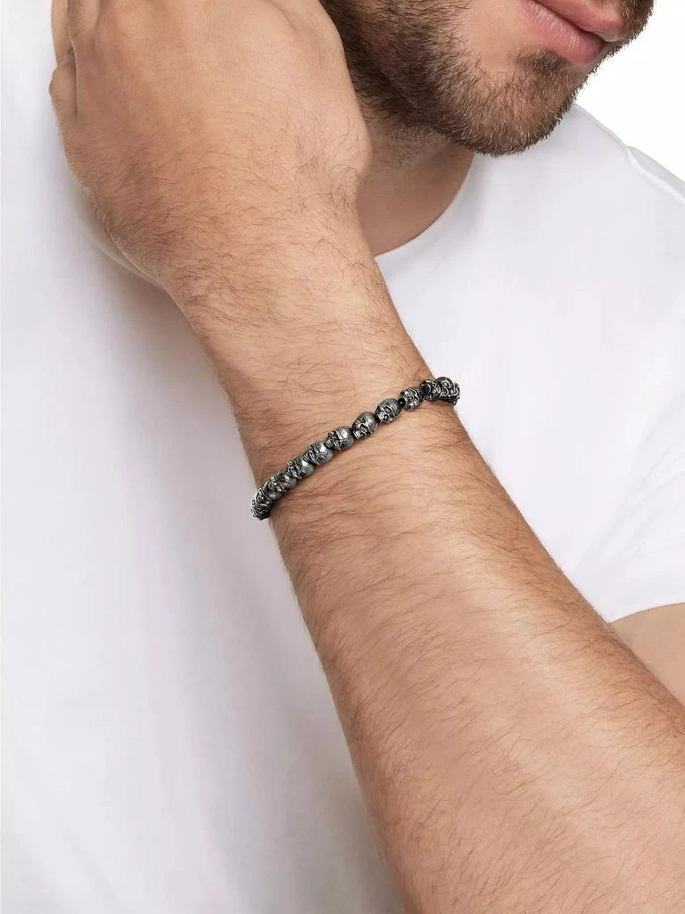 David Yurman Memento Mori Skull Bead Bracelet in Sterling Silver, 6mm 3