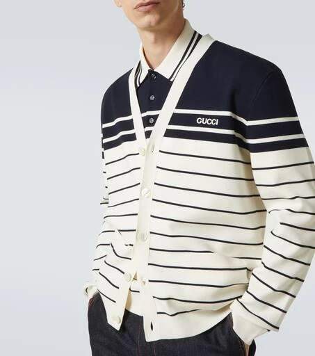 Gucci Striped cotton cardigan 5