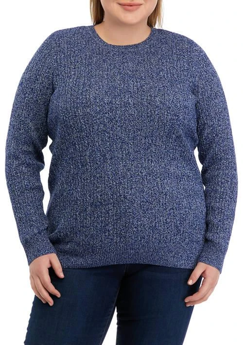 Kim Rogers® Rogers Plus Size Cable Knit Sweater 1