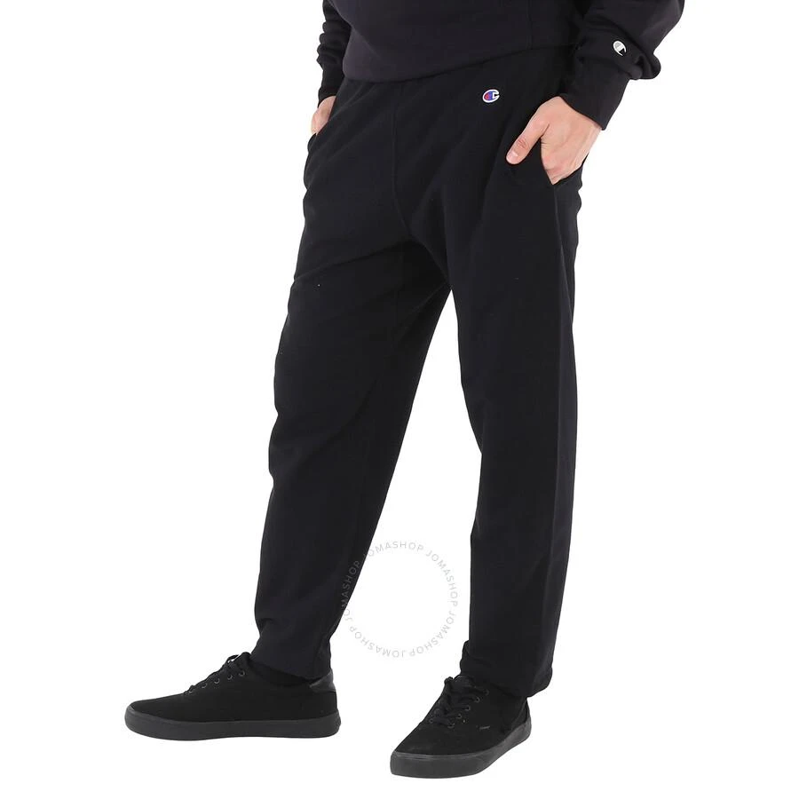 Champion Black Cotton Logo Long Sweatpants 3