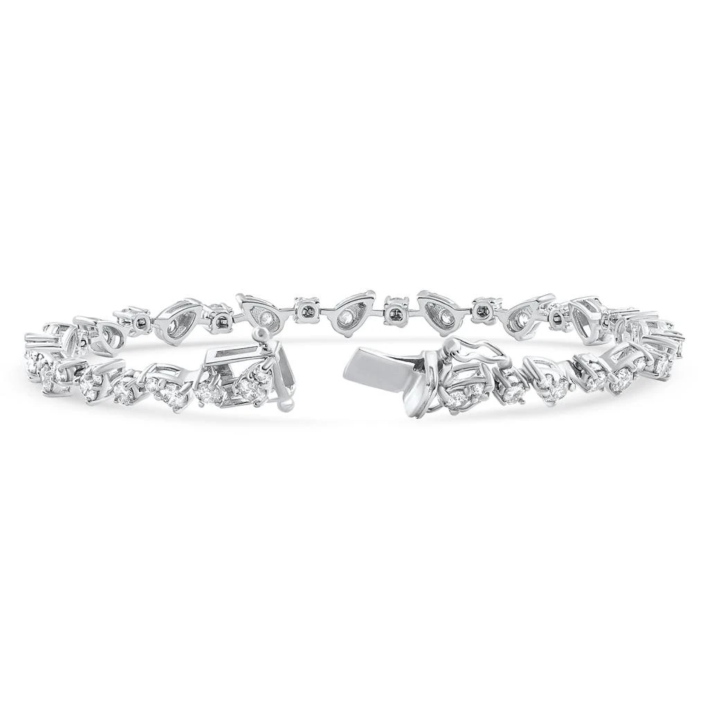 Pompeii3 3.43Ct 14k White Gold Natural Real Diamond Pear Frame Tennis Bracelet 7" Women
s 2