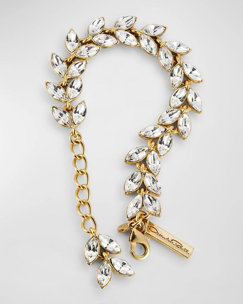 Oscar de la Renta Crystal Leaf Bracelet 4