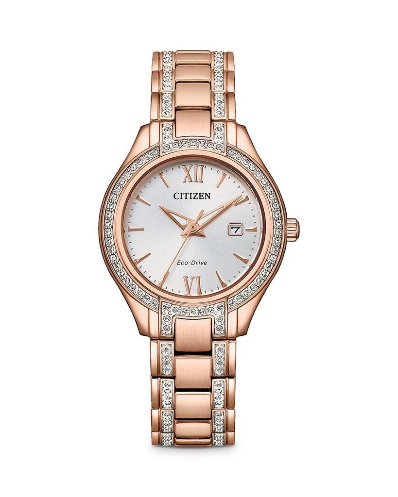 Citizen Women's Crystal-Accent Stainless Steel Bracelet Watch, 30mm 1