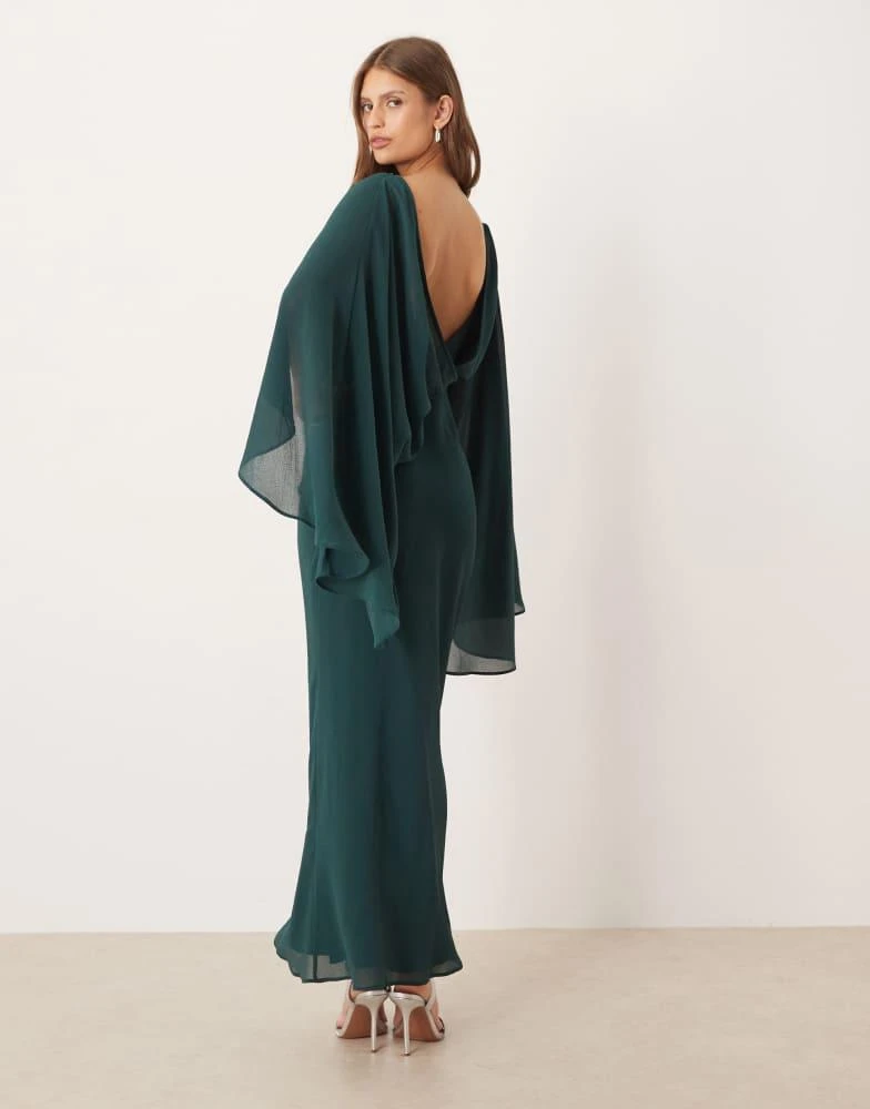open lace back dress Montsand Black Open-Back Cape Dress