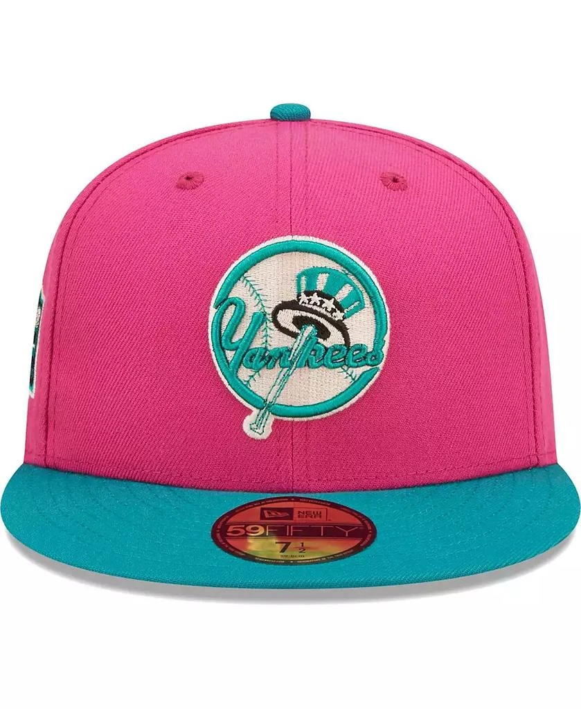 New Era Men's Pink, Green New York Yankees Cooperstown Collection Yankee Stadium Passion Forest 59Fifty Fitted Hat 2