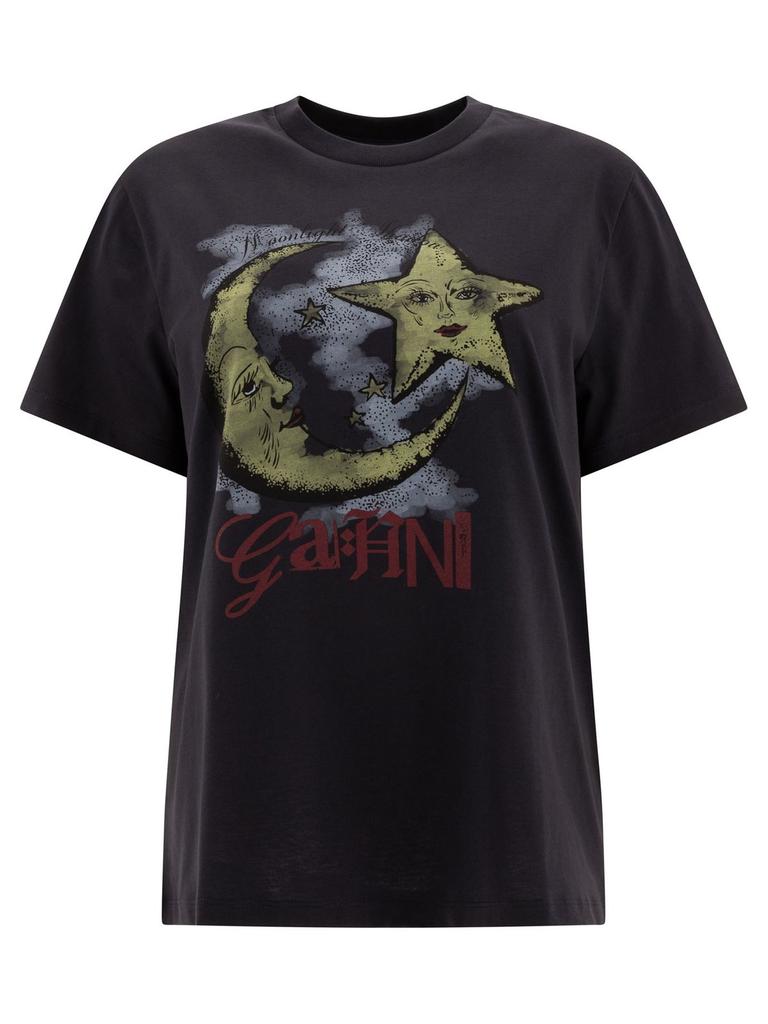Ganni Ganni Graphic Printed Crewneck T-Shirt