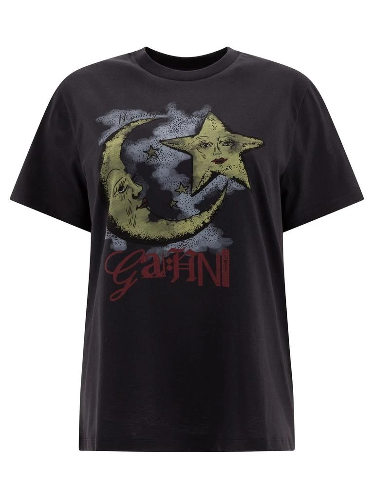 Ganni Ganni Graphic Printed Crewneck T-Shirt 1