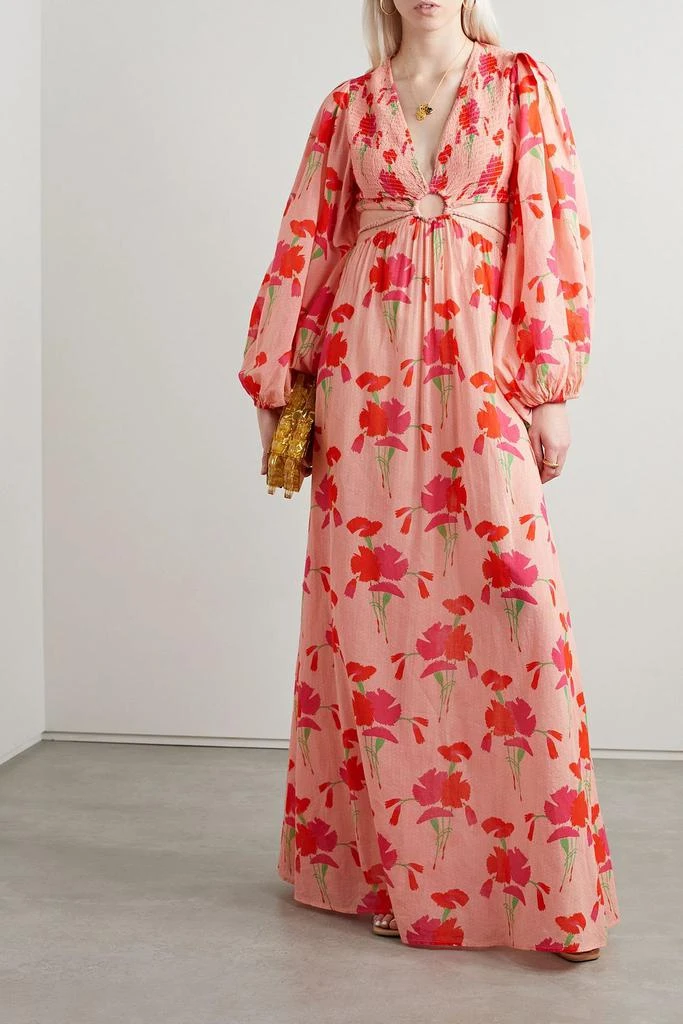 MIGUELINA Leonie cutout printed cotton-voile maxi dress 2