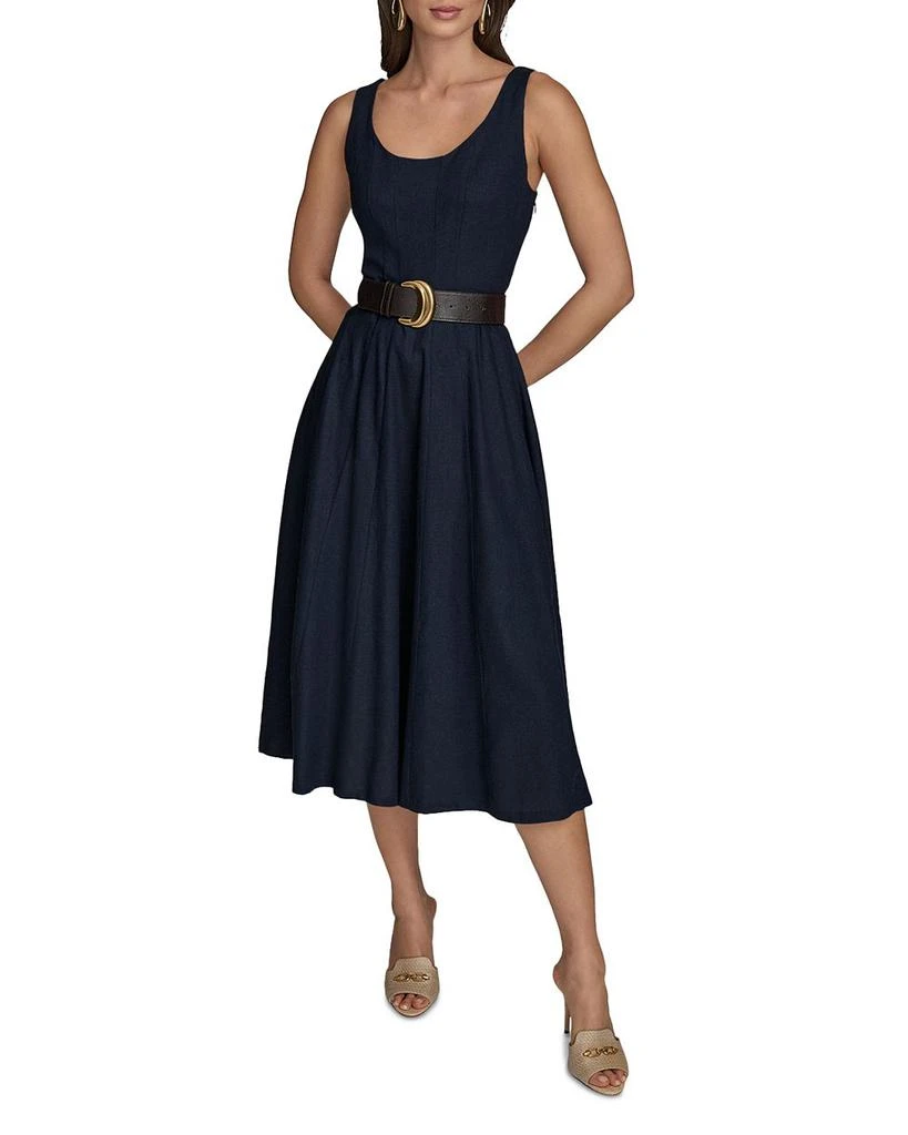 Donna Karan Belted A Line Dress - Nightfall - 16