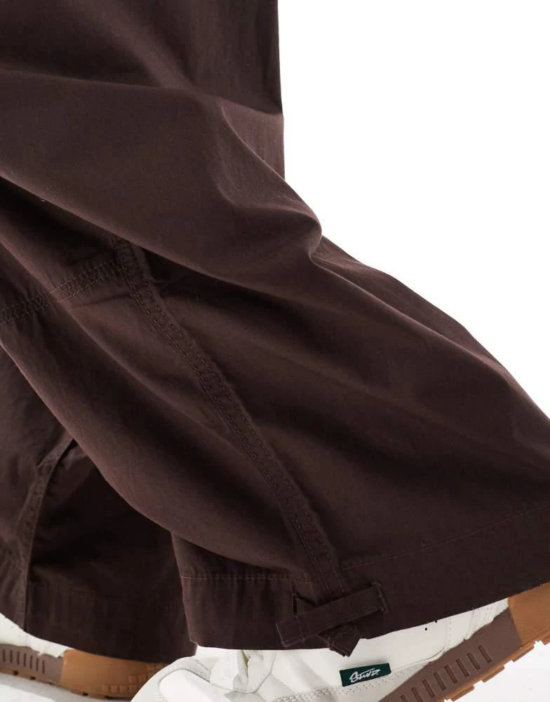ASOS ASOS DESIGN super baggy cargo trousers with panel detailing in brown 4