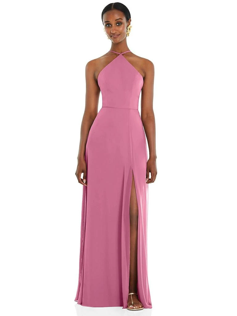 Lovely Diamond Halter Maxi Dress with Adjustable Straps 3