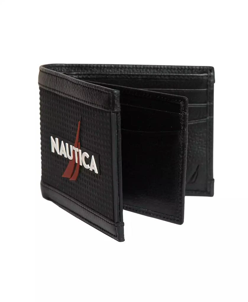 Nautica Men's Logo Rubber Leather Bifold Wallet 7