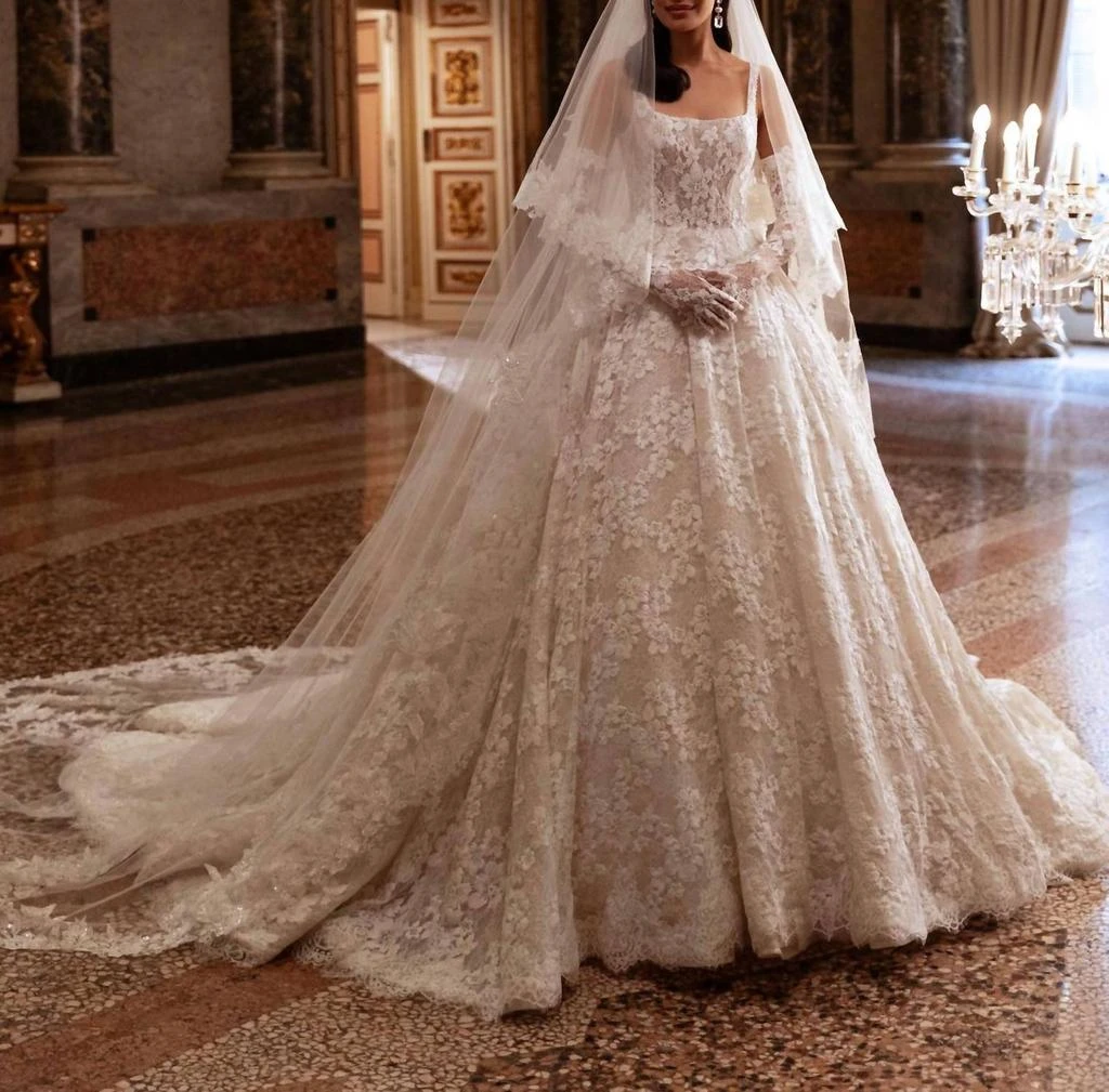 Demetrios Demetrios - Laced A Line Wedding Gown 3