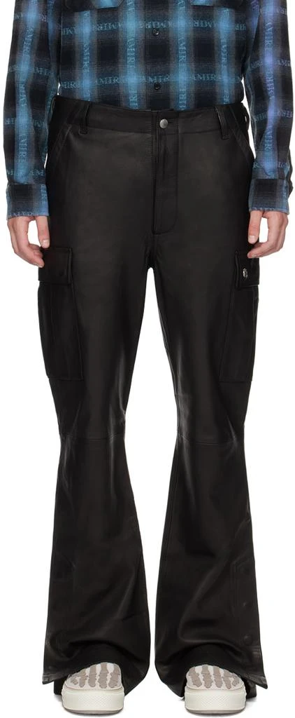 AMIRI Black Patch Pocket Leather Pants 1