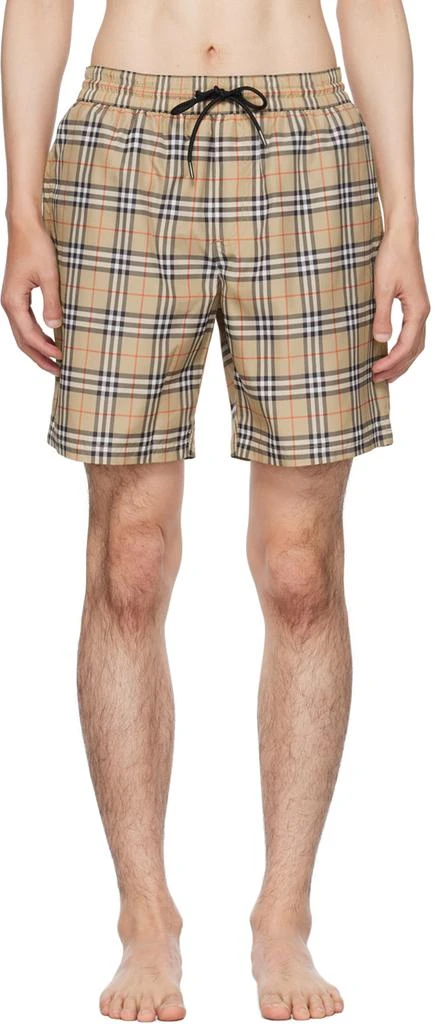 Burberry Beige Check Swim Shorts 1