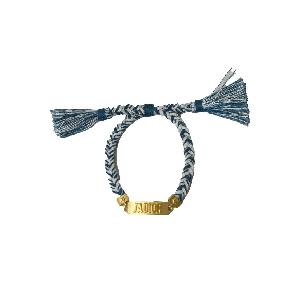 DIOR Dior Jadior Braided Bracelet Gold Blue 1