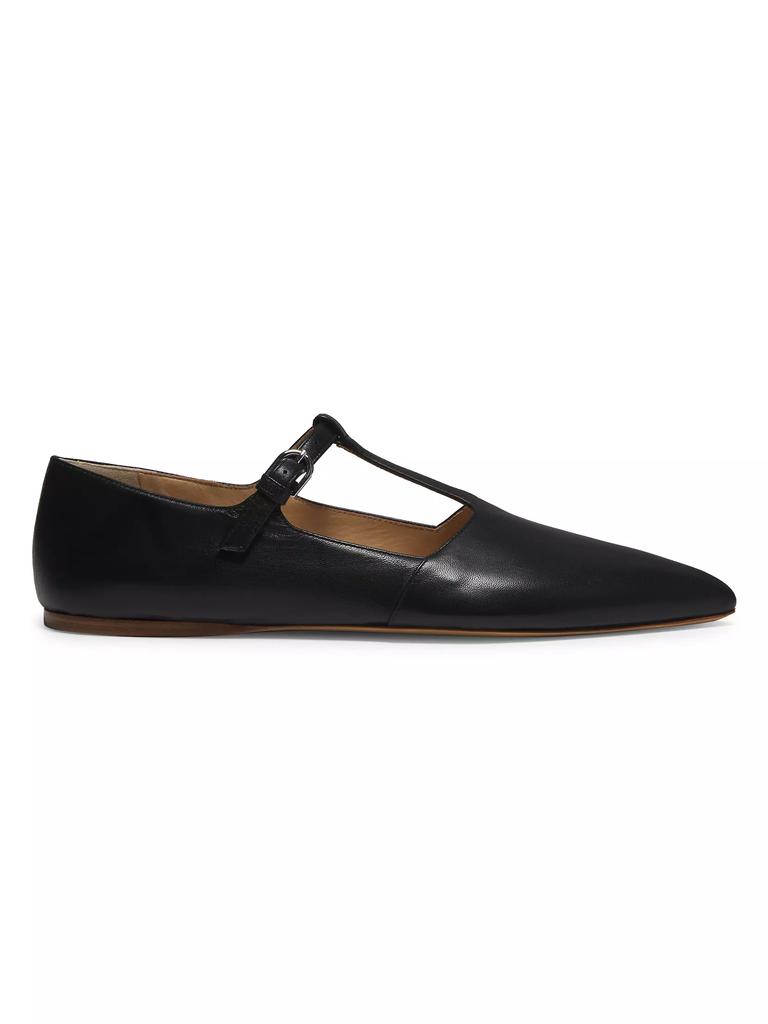 Gabriela Hearst Lola Leather T-Strap Ballerina Flats