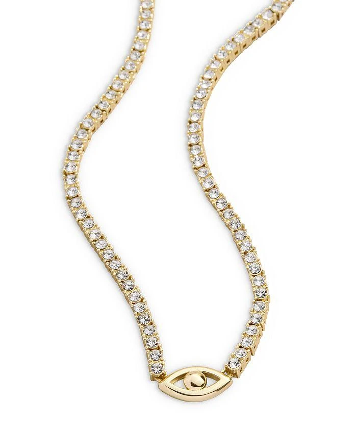 BAUBLEBAR Polished Evil Eye Crystal Tennis Necklace, 17-20" 1