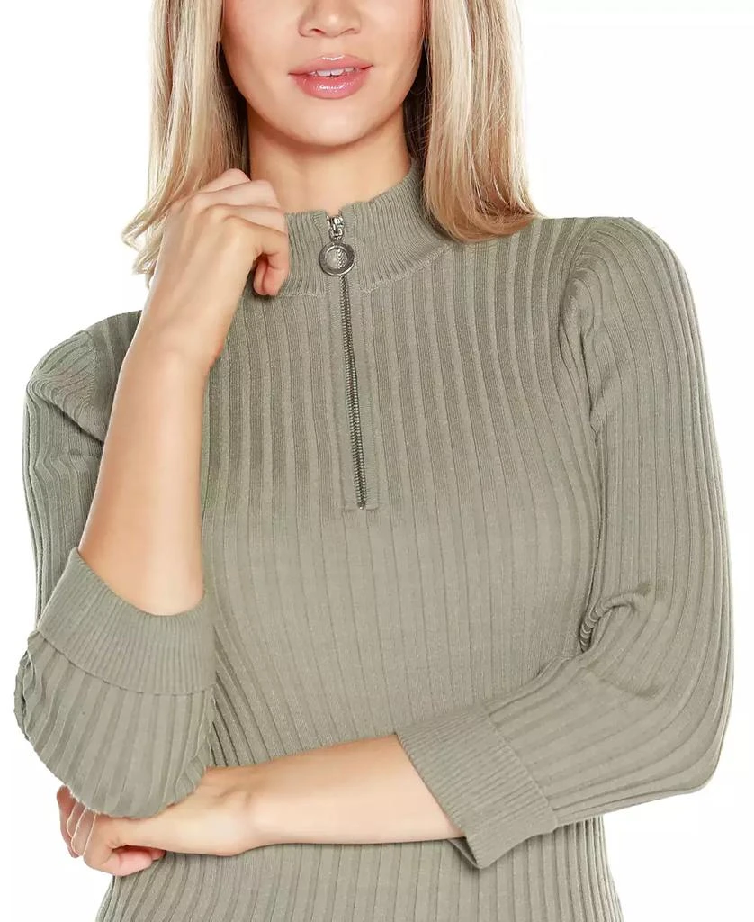 Belldini Black Label Women's Ribbed Quarter-Zip Sweater 2