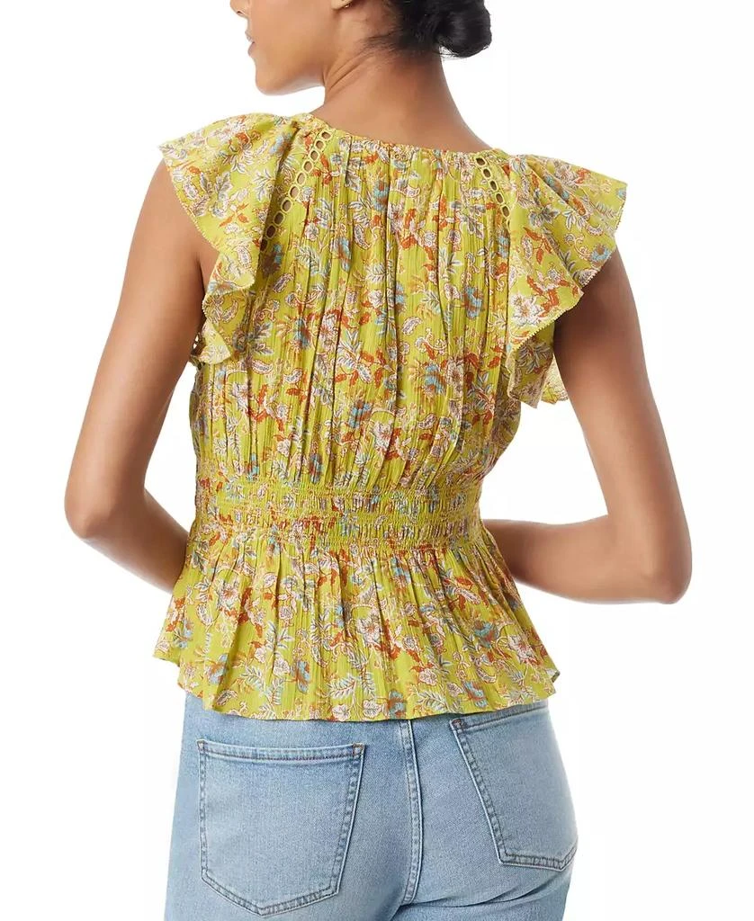 Sam Edelman Women's Nyra Cotton Flutter-Sleeve Blouse 2