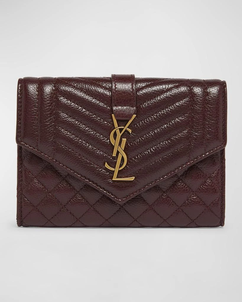 Yves Saint Laurent Small YSL Envelope Flap Wallet in Quilted Leather 1