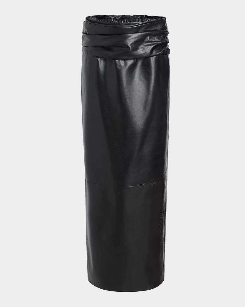 Khaite Wilner Leather Midi Skirt 1
