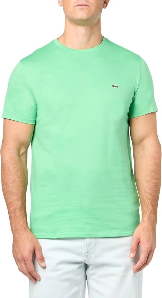 Lacoste Short Sleeve Crew Neck Pima Cotton Jersey T-Shirt In Peppermint