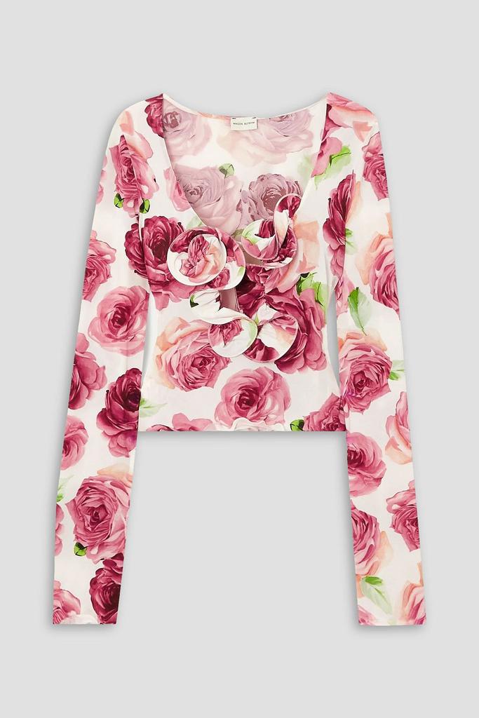 Magda Butrym Ruffled floral-print stretch-jersey top