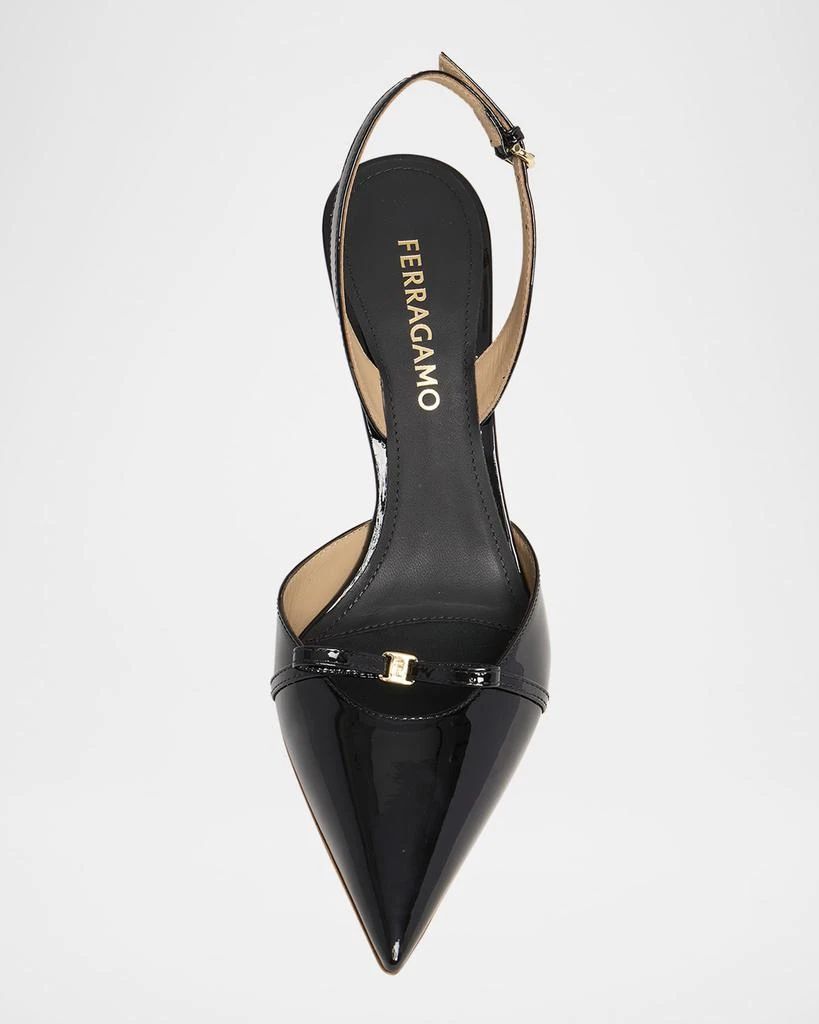 Salvatore Ferragamo Gylla Patent Bow Slingback Pumps 4
