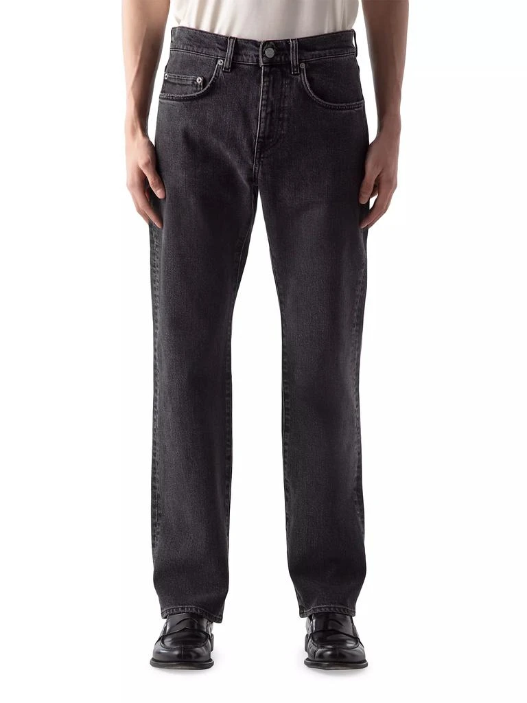 BLK DNM Washed-Denim Mid-Rise Straight-Leg Jeans 1