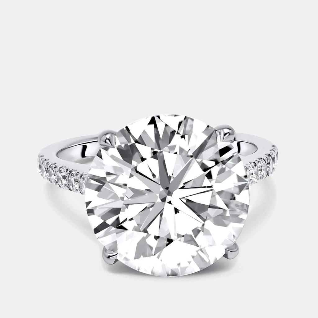The Diamond Edit 8.47 cts Round Brilliant Lab Grown Diamond 18k White Gold Ring Size 52 2