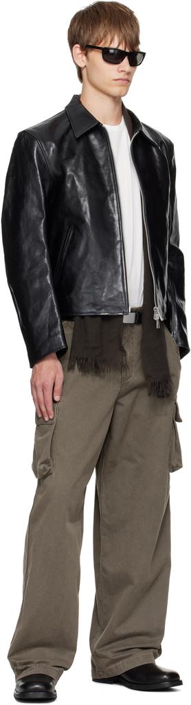ジャケット・アウター Our Legacy Mini Leather Jacket 46 Our Legacy - Mini Jacket Top Dyed Black Leather