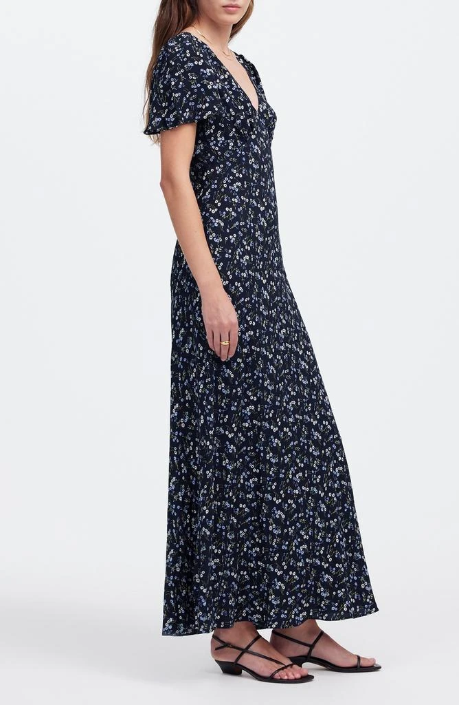 Madewell Floral Seamed Flutter Sleeve Maxi Dress 3