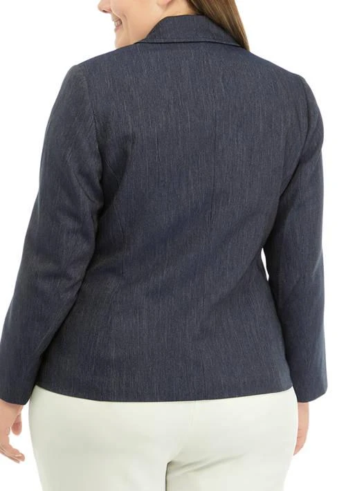 Kasper Plus Size Button Front Notch Lapel Jacket 2