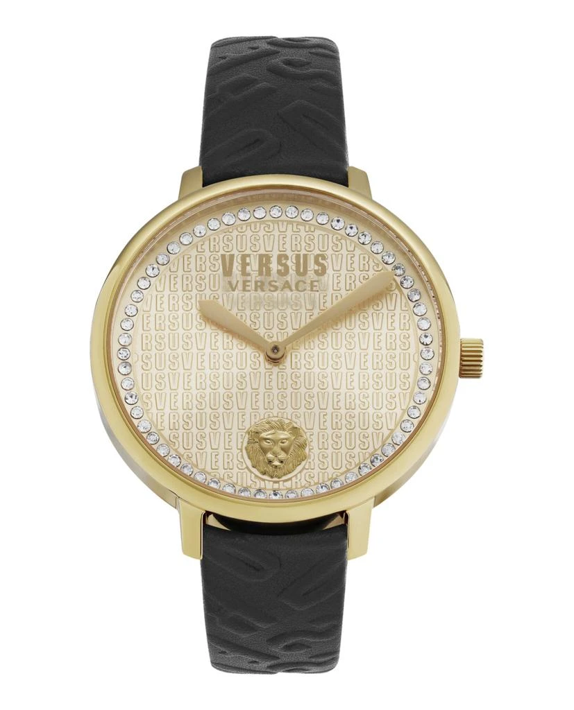 Versus Versace La Villette Crystal Leather Watch 1