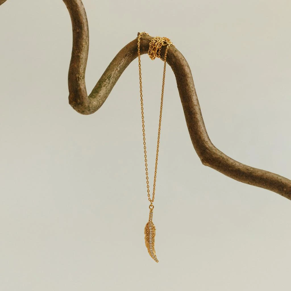 Orelia London Pave Leaf Charm Necklace 3