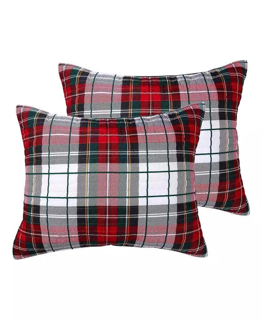 Levtex Spencer Red Plaid Quilted 2-Pc. Sham Set, King 1