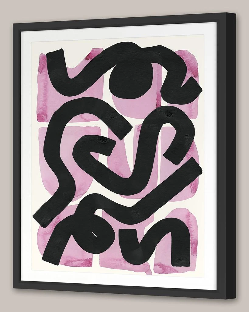 Grand Image Home Pink And Black Squiggle
 Framed Wall Art 2