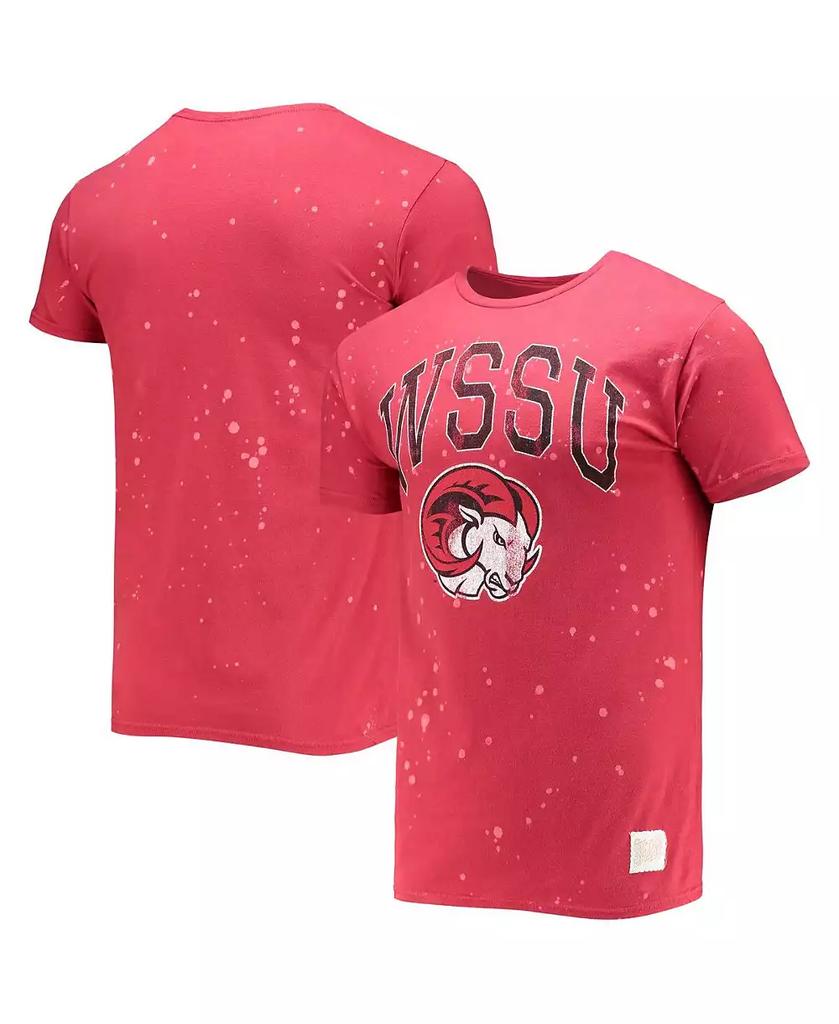 The Original Retro Brand Men's Red Winston-Salem State Rams Bleach Splatter T-shirt