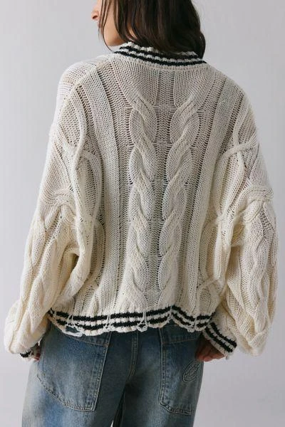The Ragged Priest The Ragged Priest Blast Distressed Cable Knit Cardigan 4