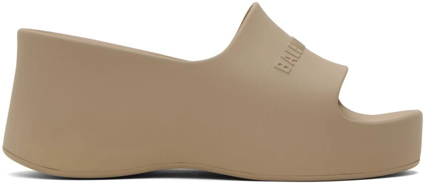 Balenciaga Taupe Chunky Wedge Sandals 1