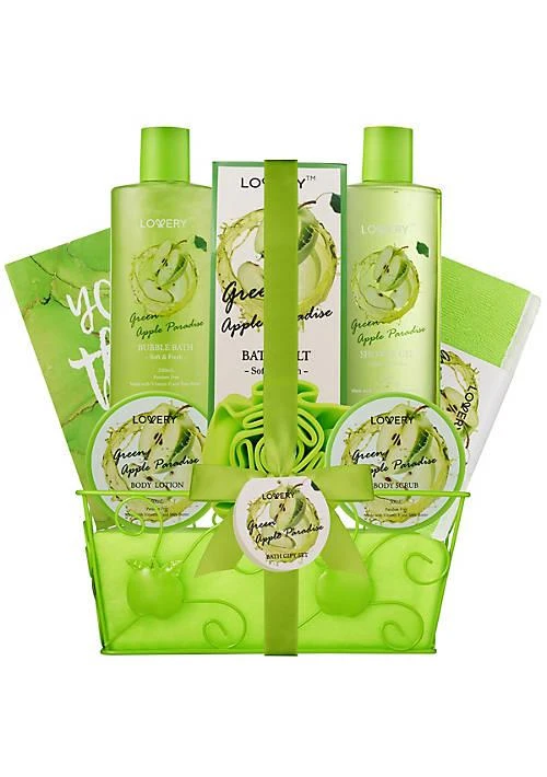 Lovery Green Apple Paradise Teachers Appreciation Basket, 9pc Aromatherapy Package