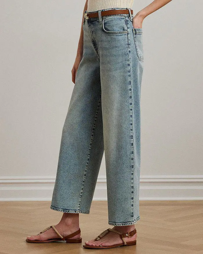 Ralph Lauren High Rise Wide Leg Crop Jeans 4