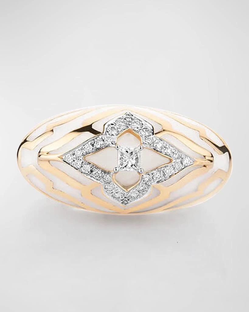Farah Khan Atelier 18Kt Yellow Gold Atlas White Gstaad Vivacious Ring, Size 6.5 1