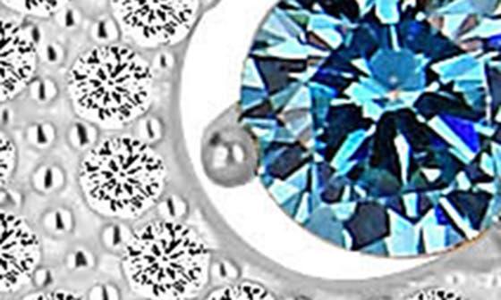 Gabi Rielle Sky Blue Crescent Moon Halo Pendant Necklace