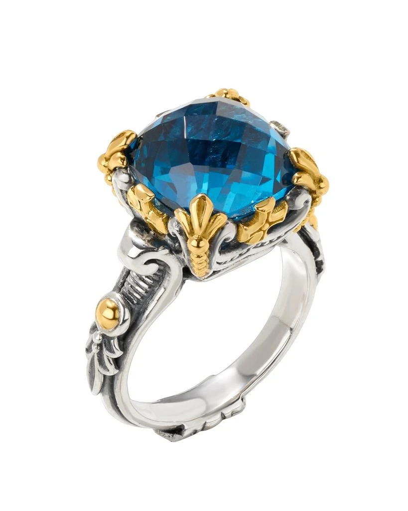 Konstantino Anthos Sterling Silver 18k Yellow Gold & Spinel Ring DMK2124-478 S8 1