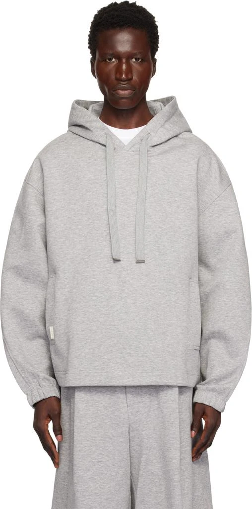Wooyoungmi Gray Neoprene Hoodie 1