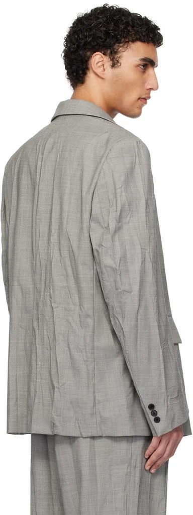 Hed Mayner Gray Crinkled Blazer 3