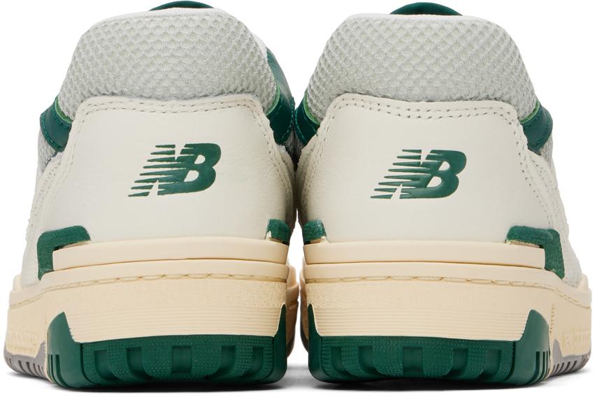 New Balance Off-White & Green 550 Sneakers