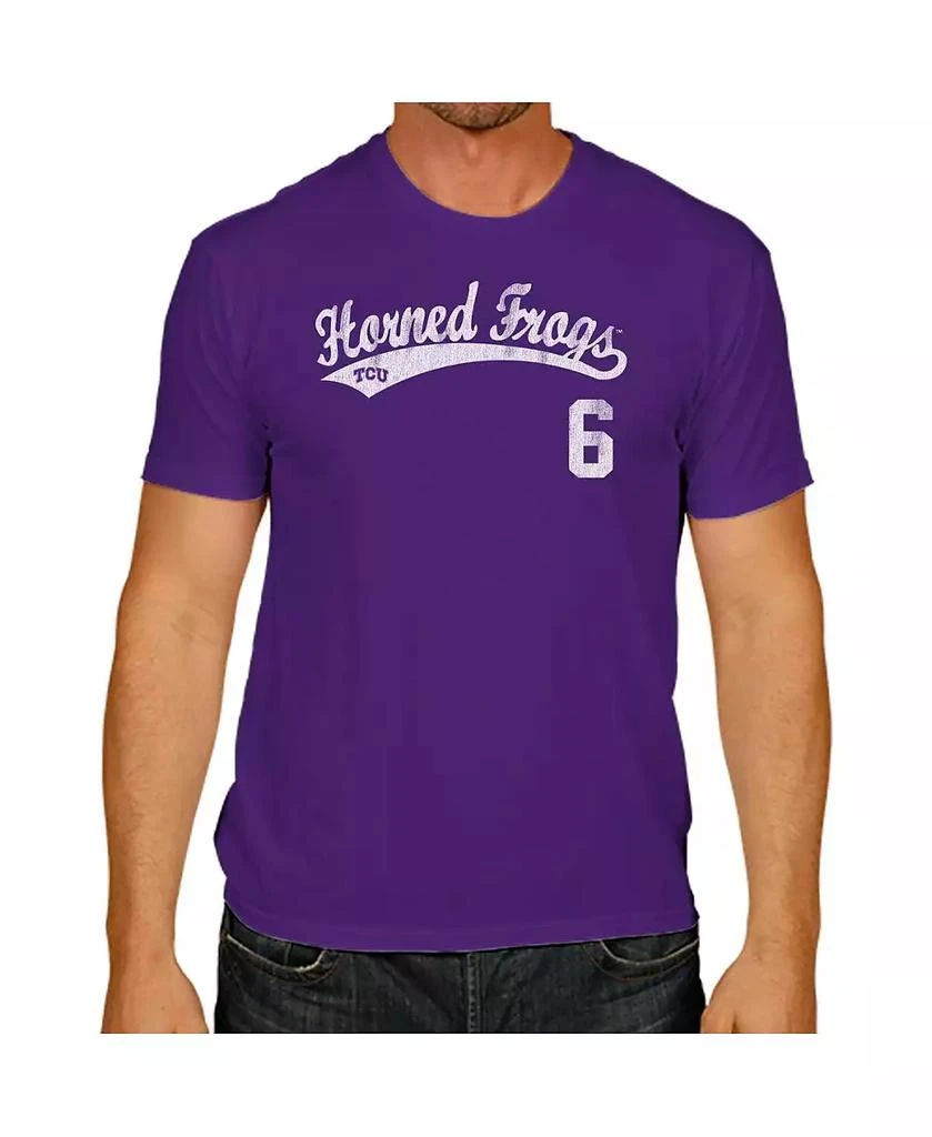 The Original Retro Brand Men's Andrew Cashner Purple TCU Horned Frogs NCAA Baseball T-shirt 2